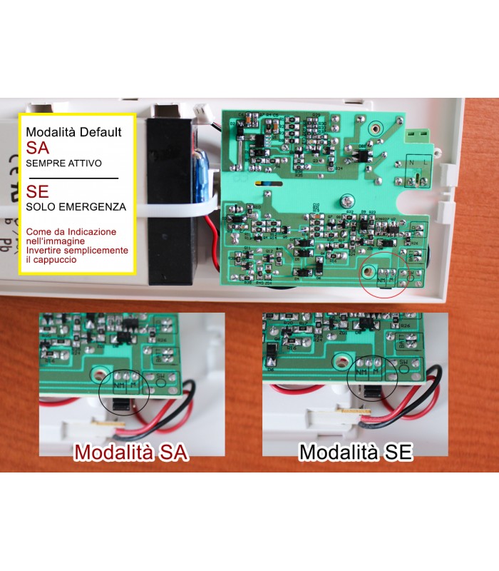 V-TAC Plafoniera Lampada LED di Emergenza 3,8W Modalita SA e SE